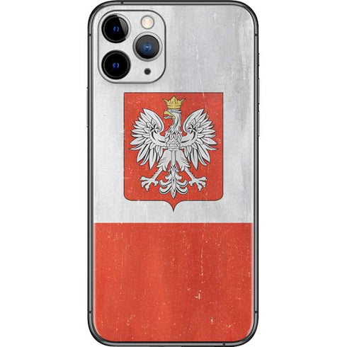 Poland Flag Distressed iPhone 11 Pro Skin